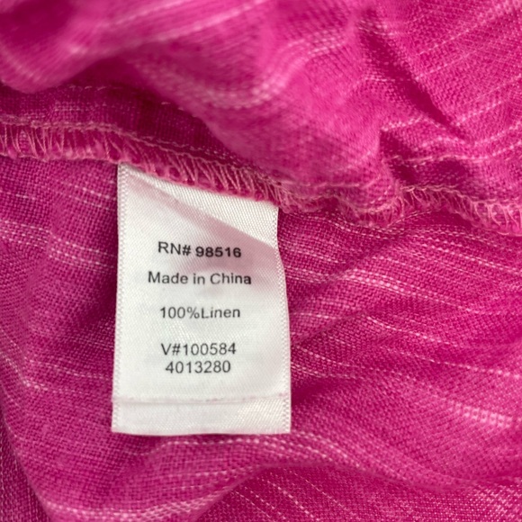 Coldwater Creek 100% Linen Shirt - Pink with thin white stripes - Size 1X - 18 - Picture 6 of 8